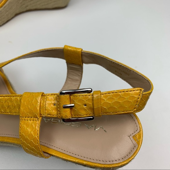 Via Spiga Espadrille Wedge Sandals Yellow Size 8.5 - Picture 7 of 12
